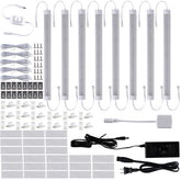 11 Zoll, 24 V, verknüpfbare LED-Küchenschrankleuchte mit Dimmer und Adapter (2700 K/6000 K, 8 Lichter)